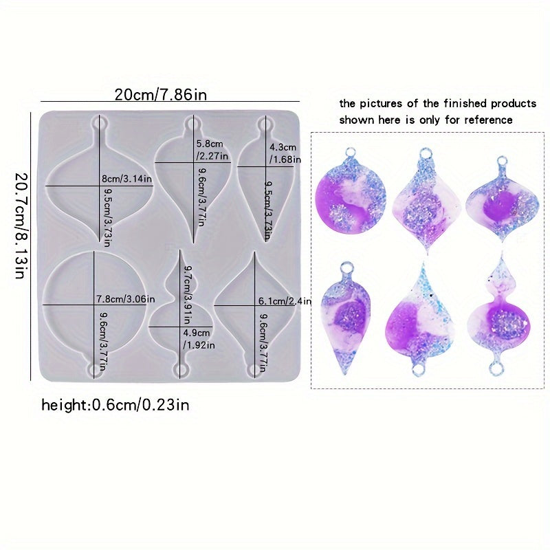 12Pcs Christmas Resin Ornament Molds Set - Xmas Pendant Silicone Mold