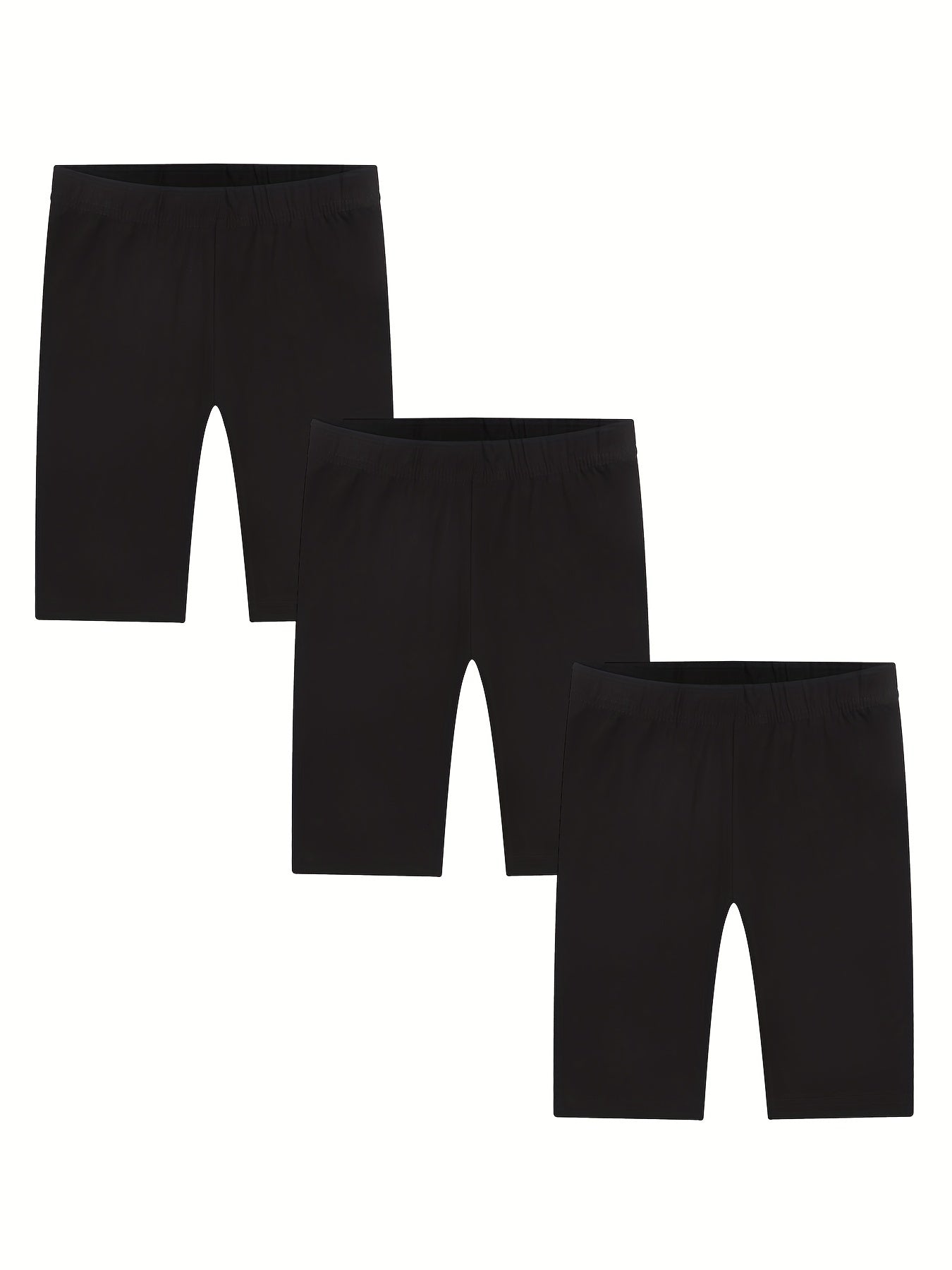 Girls Stretch Leggings & Shorts Set Elastic Waist Sporty Kids Clothes