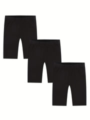 Girls Stretch Leggings & Shorts Set Elastic Waist Sporty Kids Clothes