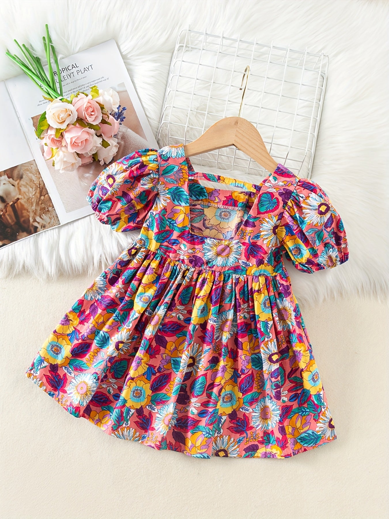 Girl's Floral Princess Dress Summer Style