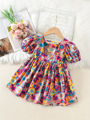 Girl's Floral Princess Dress Summer Style