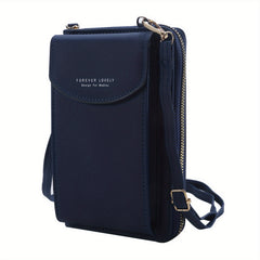 Faux Leather Long Wallet Women's Mini Crossbody Bag