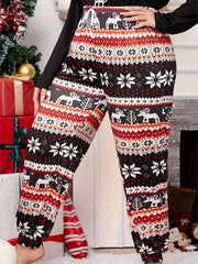 Women's Plus Size Reindeer & Snowflake Print Lounge Joggers
