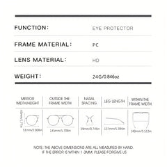 Rectangular Sunglasses for Men Women Retro Vintage UV400 Sun Shades