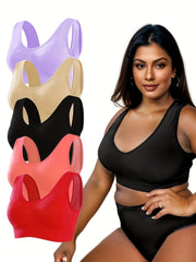 5 Pack Plus Size Seamless Fitness Bra Set