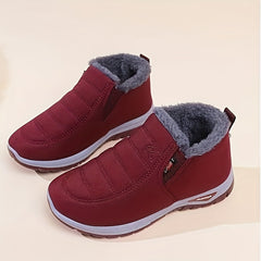 Women's Faux Fur Winter Snow Boots Anti slip Comfy Slip on Shoes