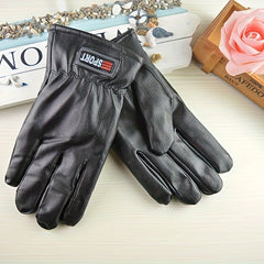 Winter PU Leather Touch Screen Gloves for Motorcycle Riding