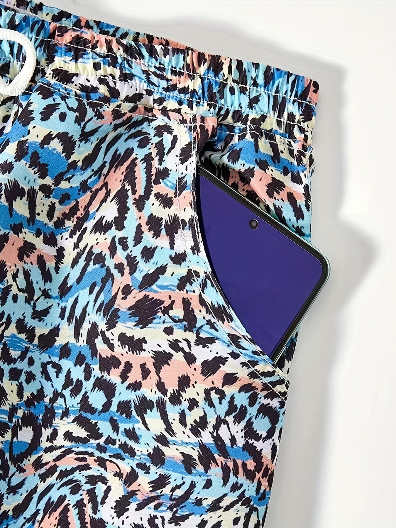 Boys' Leopard Print Quick Dry Surf Shorts