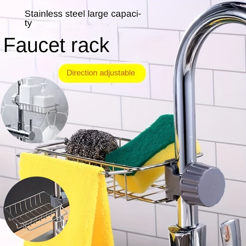 Stainless Steel Faucet Rack Kitchen Sink Storage Drain Artifact