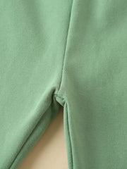 Girls' Green Solid Long Leggings