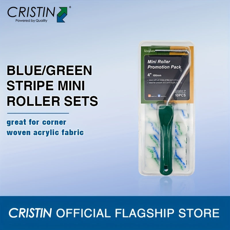 10pcs Mini Paint Rollers with Frame Woven Acrylic Fabric Set