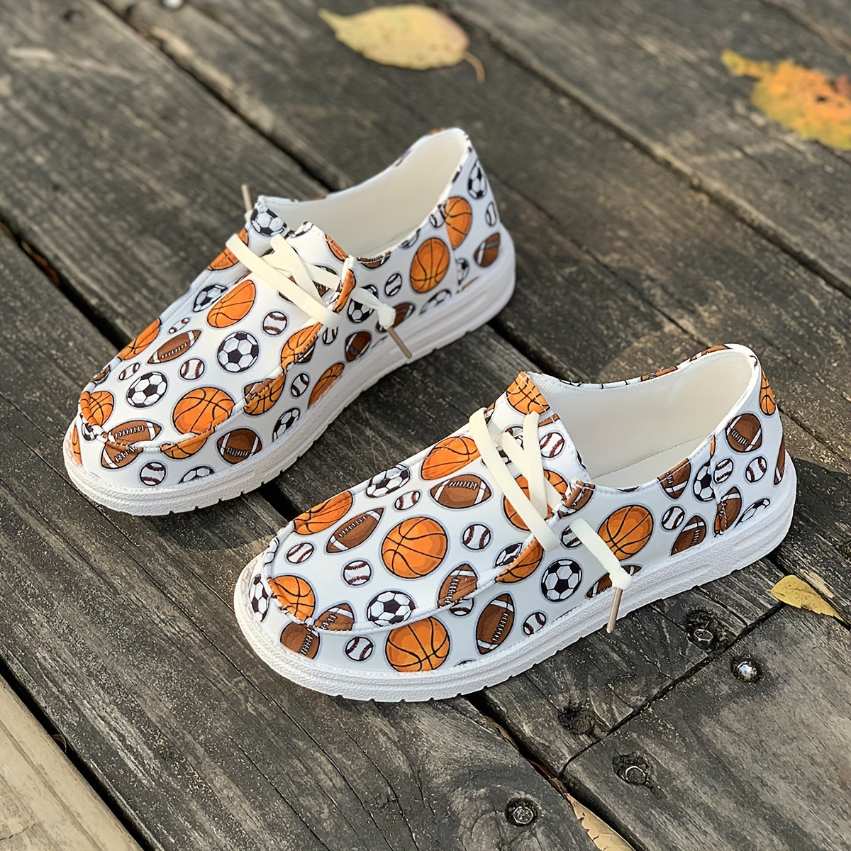 Women's Skate Shoes with Basketball Football Rugby Patterns
