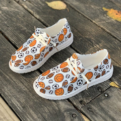 Women's Skate Shoes with Basketball Football Rugby Patterns