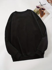 Women's Solid Crew Neck Sweatshirt for Fall & Winter