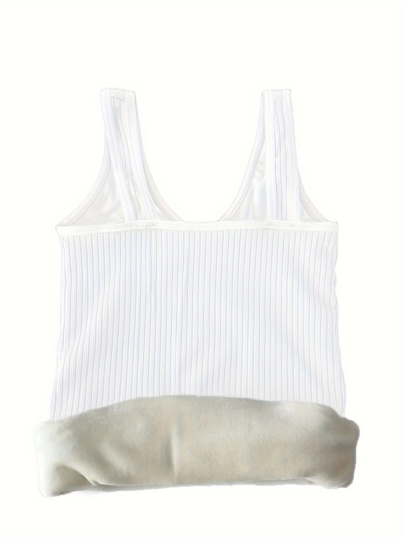 Plush Lined Thermal Underwear Top V Neck Tank