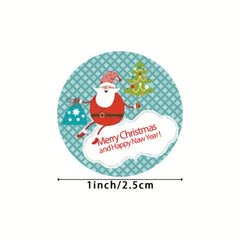 500pcs Round Christmas Santa Decoration Self adhesive Sticker