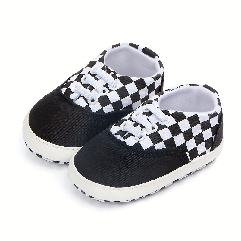 Infant Plaid Canvas Shoes Soft Breathable Non Slip Baby Shoes