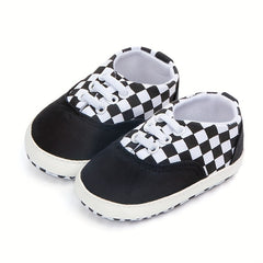 Infant Plaid Canvas Shoes Soft Breathable Non Slip Baby Shoes