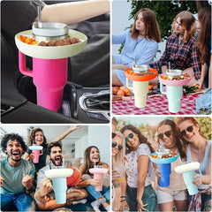 Silicone Snack Bowl For 40oz Tumbler with Handle & 4 Compartments