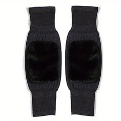 2pcs Winter Warm Knee Pads Double Thick Wool Protection Fleece Wind Cold Gear