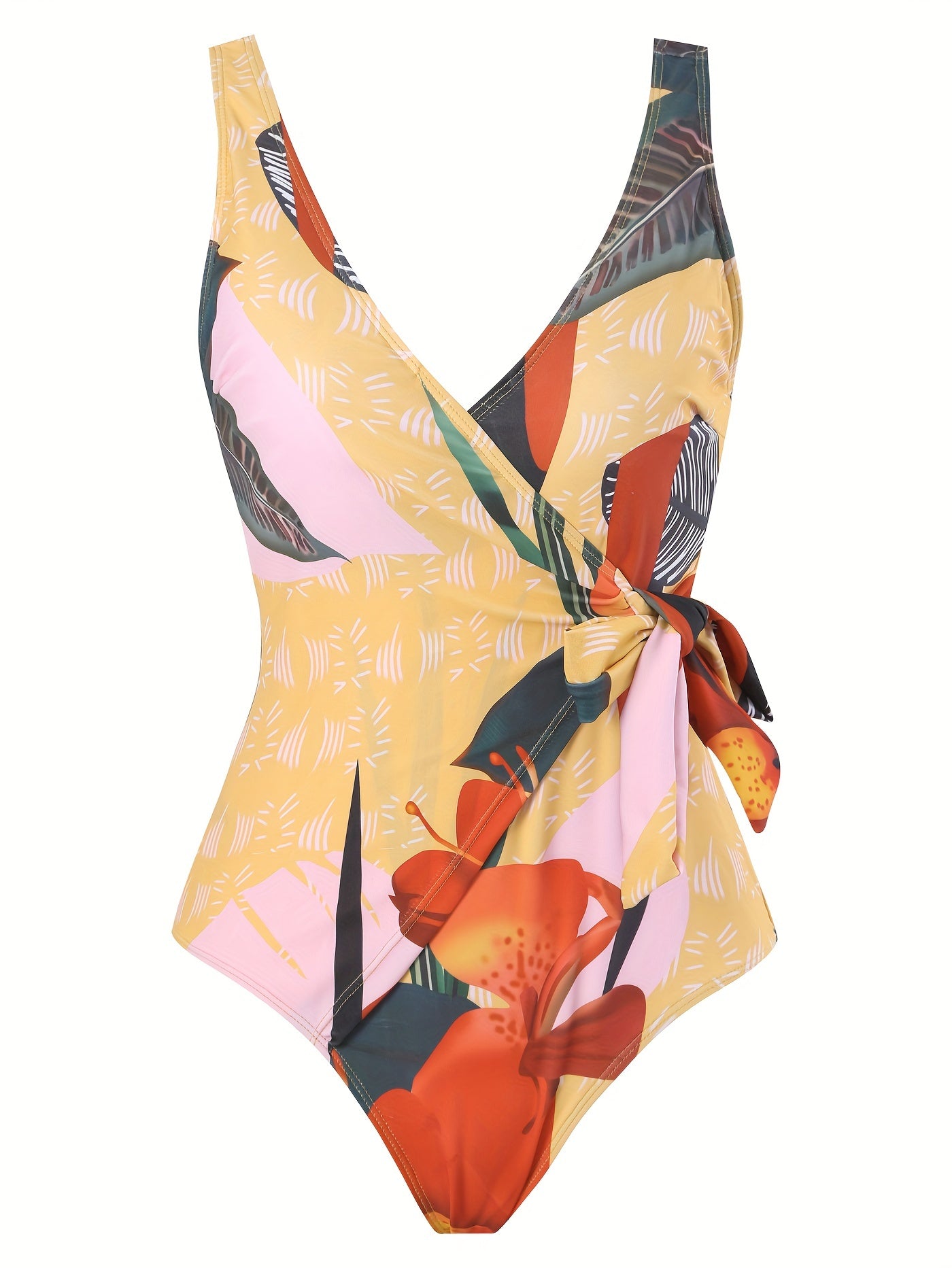 Women's Plus Size Tropical Print Tankini Set