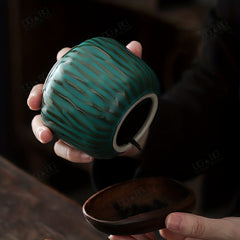 Atrovirens Funeral Ceramics Ash Urn for Small Animals Dog Keepsake