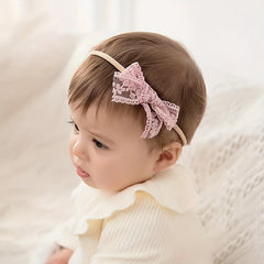 Summer Baby Bow Headband Lace Embroidery & Knotted