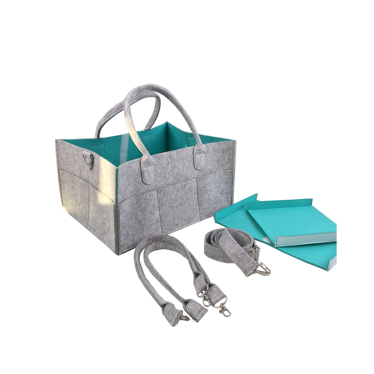 Diaper Caddy Nursery Storage Bin, Car Organizer - Grey