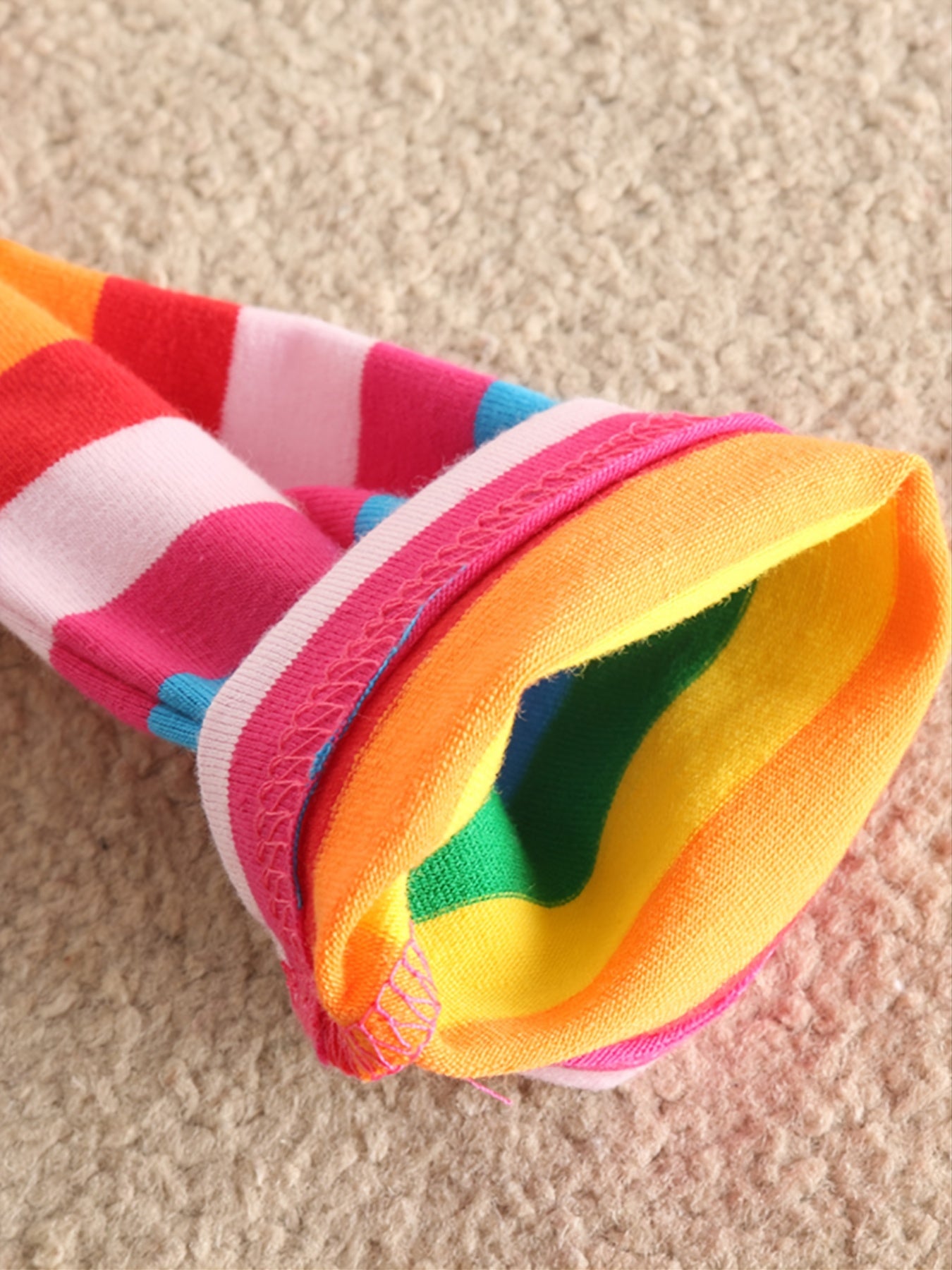 Girls Rainbow Striped Leggings for Autumn and Spring