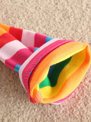 Girls Rainbow Striped Leggings for Autumn and Spring