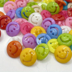 50pcs 15mm Mix Smile Face Plastic Buttons Sewing Clothing Accessories