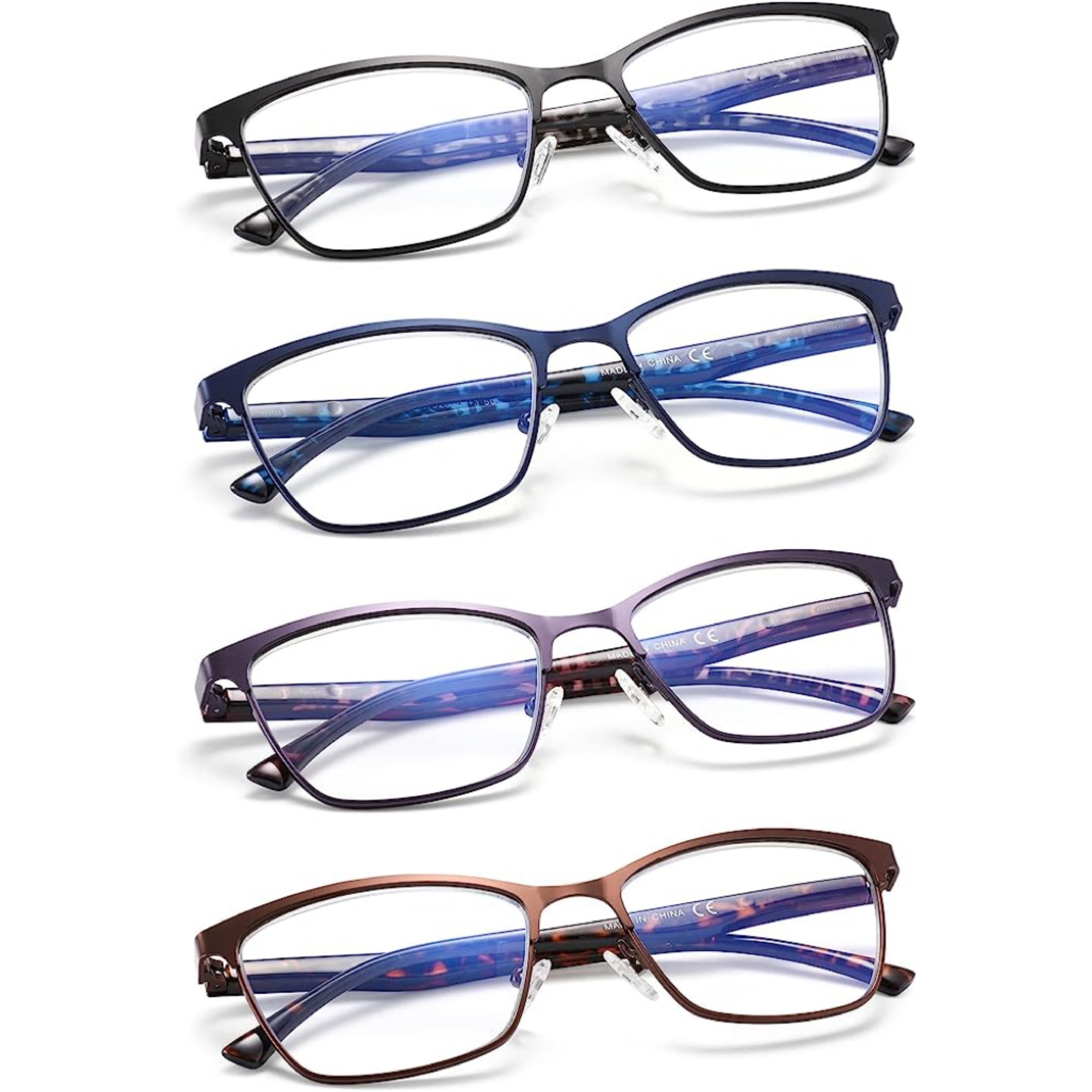 Metal Frame Anti Light Reading Glasses