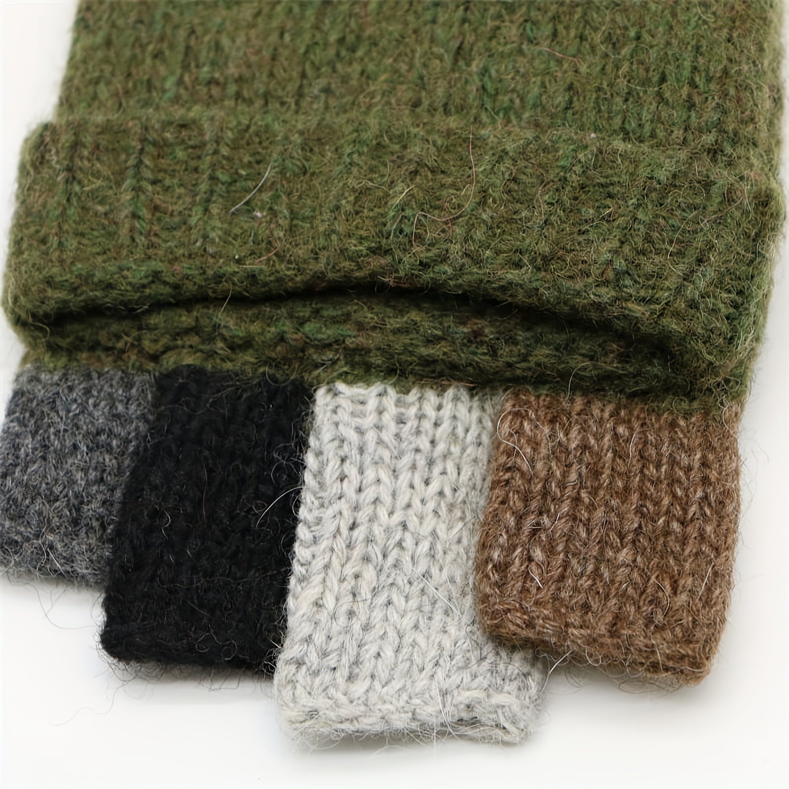 Warm Wool Knit Fingerless Gloves for Men and Women