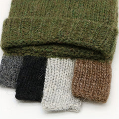 Warm Wool Knit Fingerless Gloves for Men and Women