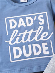 Baby Boys Dad's Little Dude T-shirt & Pants Set
