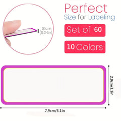 60pcs Magnetic Dry Erase Labels Blank Reusable Strips for Office and Classroom