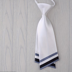 1pc Solid Necktie Classic Pre tied Neck Tie College Style Adjustable