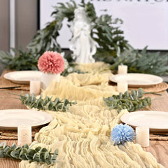 Bohemian Rustic Purple Table Runner for Weddings Bridal Decor