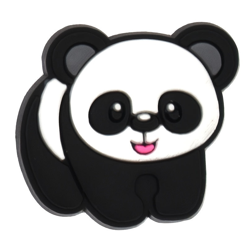 16pcs Panda Shoe Charms for Clogs Slides Sandals PVC Shoe Decorations