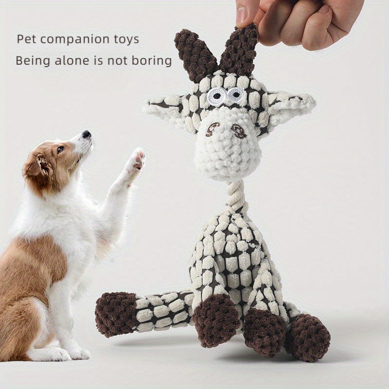 Interactive Chew Plush Calf & Puppy Toy for Teething Puppy Training