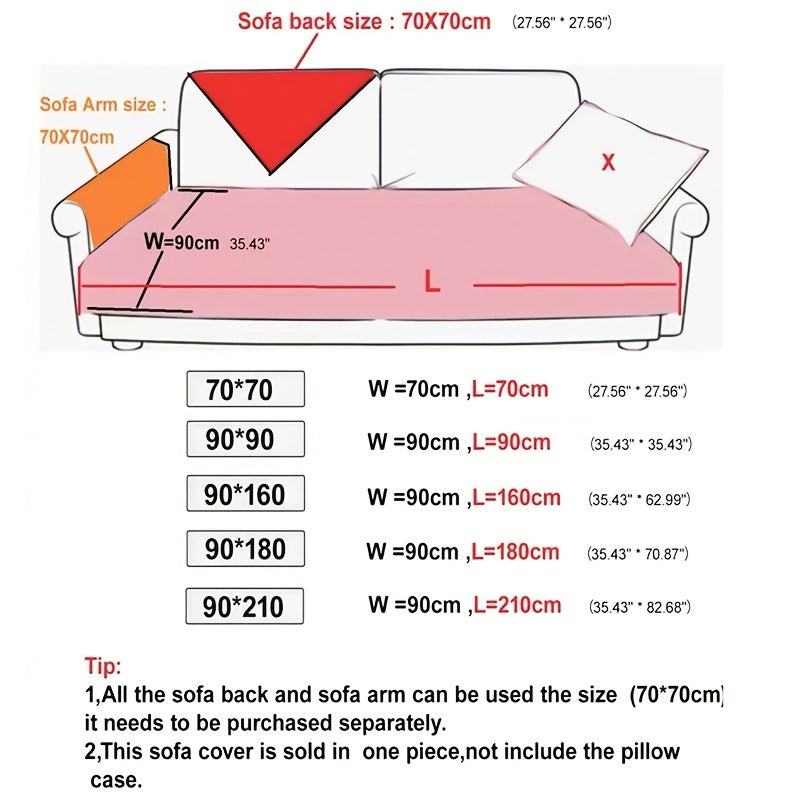 Solid Chenille Sofa Slipcover Non slip Sofa Cover Universal Furniture Protector