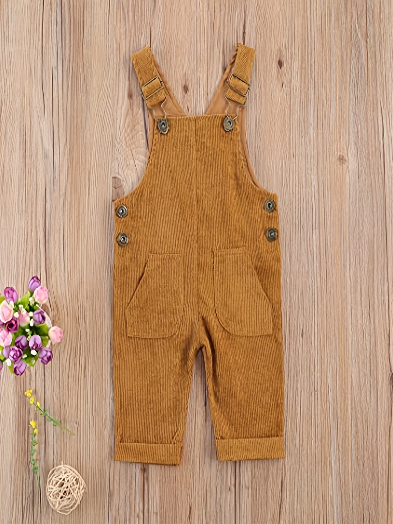 Newborn Baby Girl Overall Dress Plain Adjustable Strap Pocket Suspender Dress