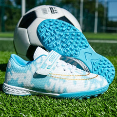 Boy's Turf Football Boots Velcro Closure Anti-skid TF Soccer Cleats