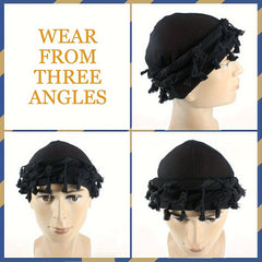 Vintage Twist Head Wraps Turban With Tassel for Men
