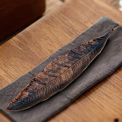 Vintage Golden Leaf Incense Stick Holder Burner