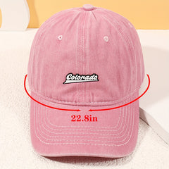 Colorado Embroidery Baseball Cap Solid Distressed Dad Hats