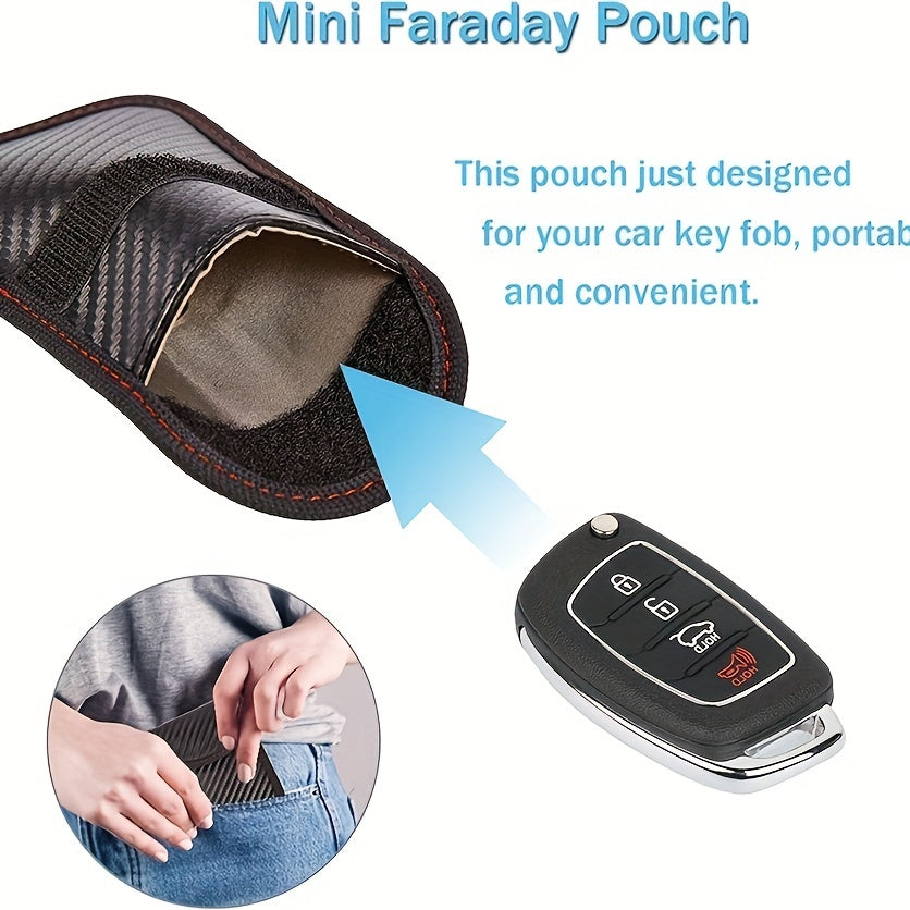 2pcs Mini Faraday Key Fob Protector - RFID Blocking Pouch
