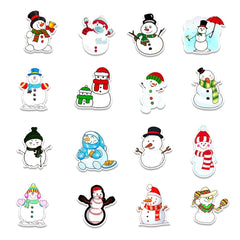 50Pcs Snowman Doodle Stickers Xmas Holiday Party Decor