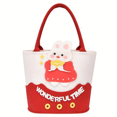 Rabbit Pattern Handbag Sweet Bucket Bag Baby Celebration Gift Storage