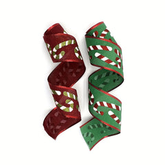 Christmas Ribbon Candy Cane Decorative Ribbon Wrapping Xmas Decorations